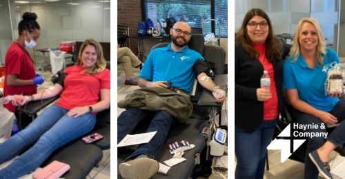 haynie employees giving blood