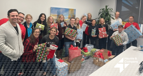 Employee Group Photo for Haynie Give: Adopt a Family Event