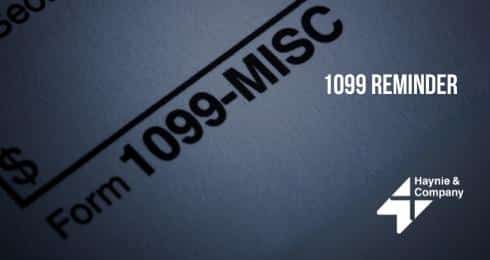 1099-MISC tax form reminder from Haynie.