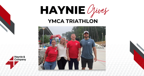 Haynie team at YMCA triathlon event.