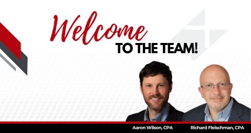 Welcome to the team banner with Aaron Wilson and Richard Fleischman, CPAs.