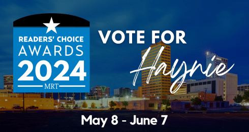Vote for Haynie in MRT Readers' Choice Awards 2024, May 8 - June 7.