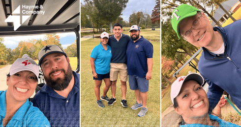 Golf outing with Hayne & Company team members enjoying a day outdoors.