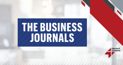 The Business Journals logo with Haynie branding in the corner.