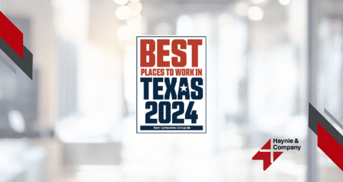 Award for Haynie: Best Places to Work in Texas 2024.