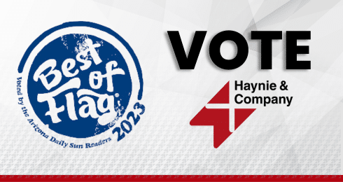 Vote for Haynie, Best of Flag 2023, Arizona Daily Sun Readers' choice.
