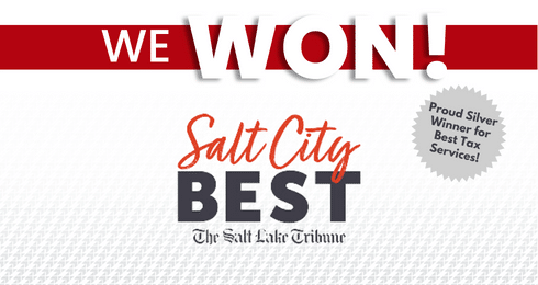 We Won announcement for Salt City Best by The Salt Lake Tribune, Silver in Best Tax Services.