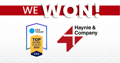 Haynie wins USA Today's Top Workplaces 2024 award.