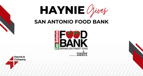 Haynie supports San Antonio Food Bank with the Haynie Gives initiative, aiding Southwest Texas communities.