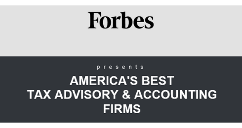Forbes presents America's Best Tax Advisory & Accounting Firms banner.