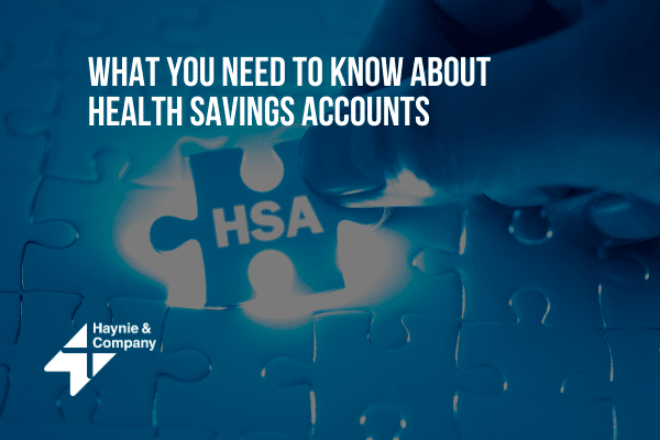 Puzzle piece labeled HSA being placed, text about Health Savings Accounts.