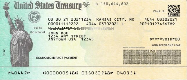 Sample U.S. Treasury check Sample U.S. Treasury check