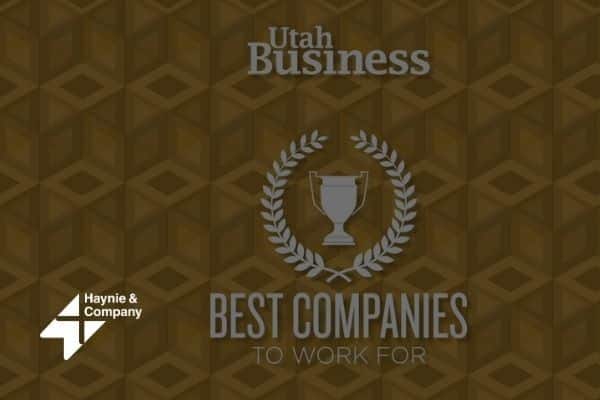 Utah Business award graphic for Haynie, Best Companies to Work For.